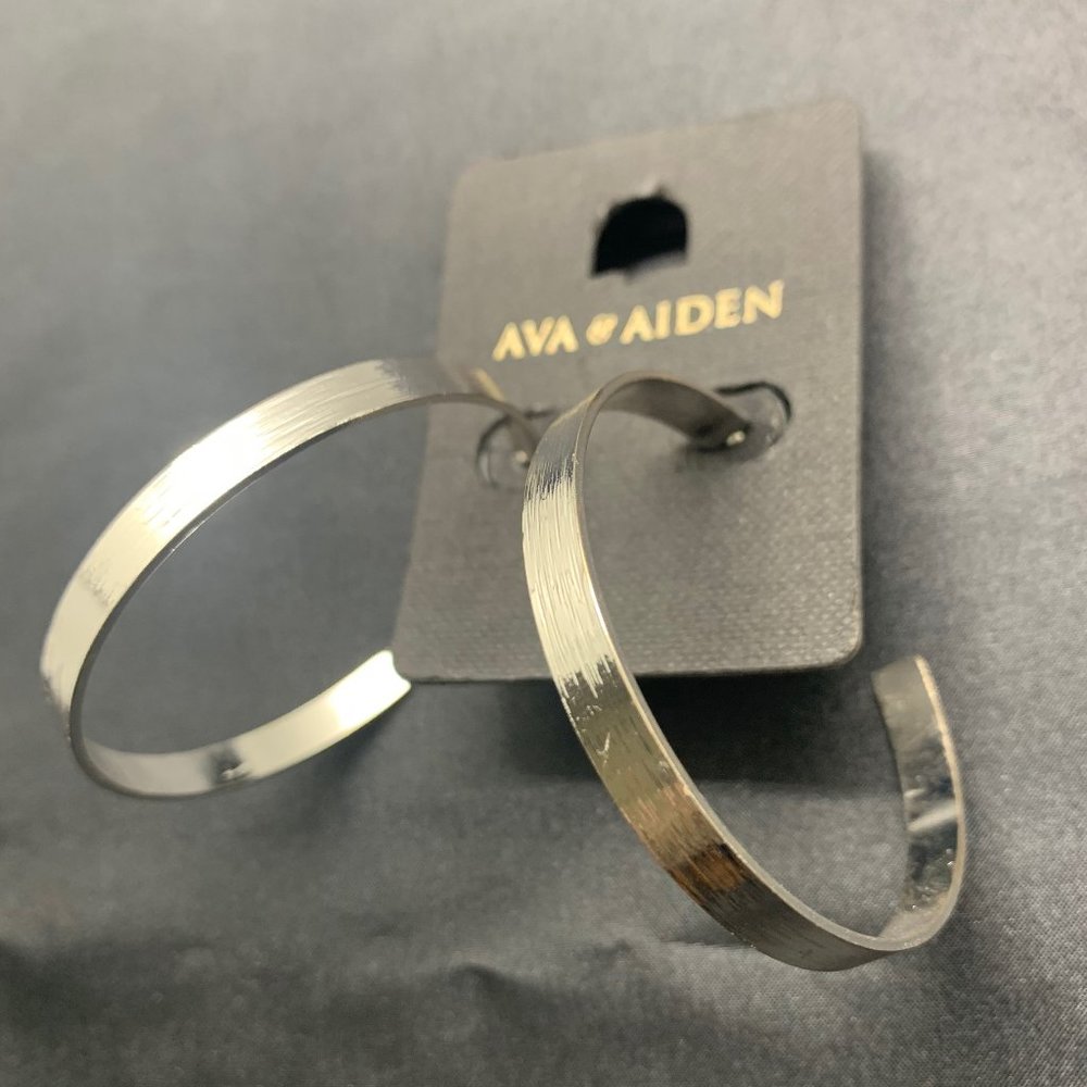 Ava and Aiden Silver Hoop Earrings